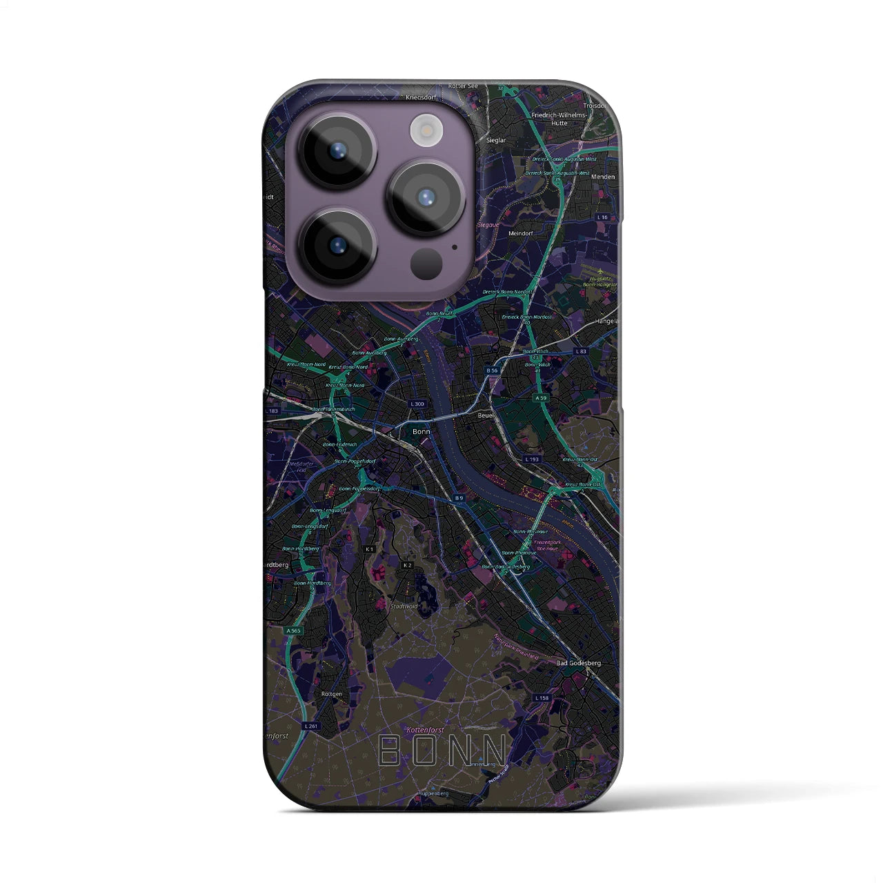 【ボン（ドイツ）】地図柄iPhoneケース（バックカバータイプ）