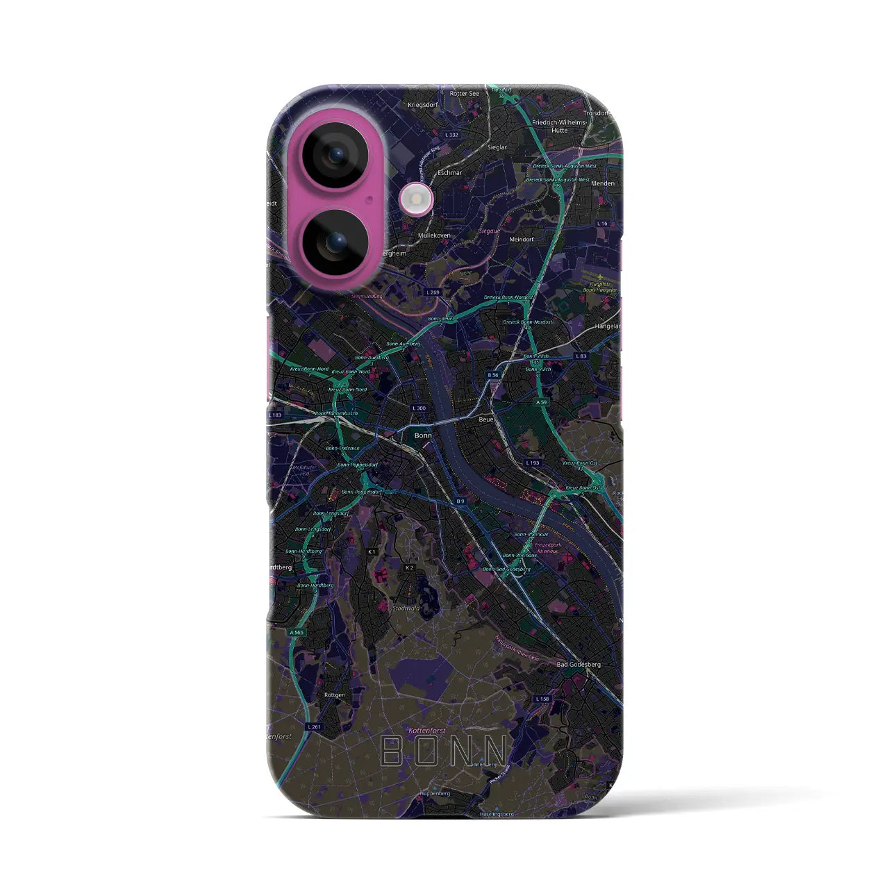 【ボン（ドイツ）】地図柄iPhoneケース（バックカバータイプ）