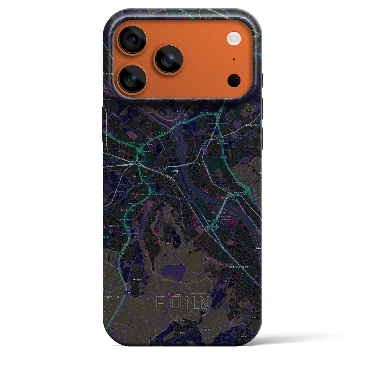 【ボン（ドイツ）】地図柄iPhoneケース（バックカバータイプ）