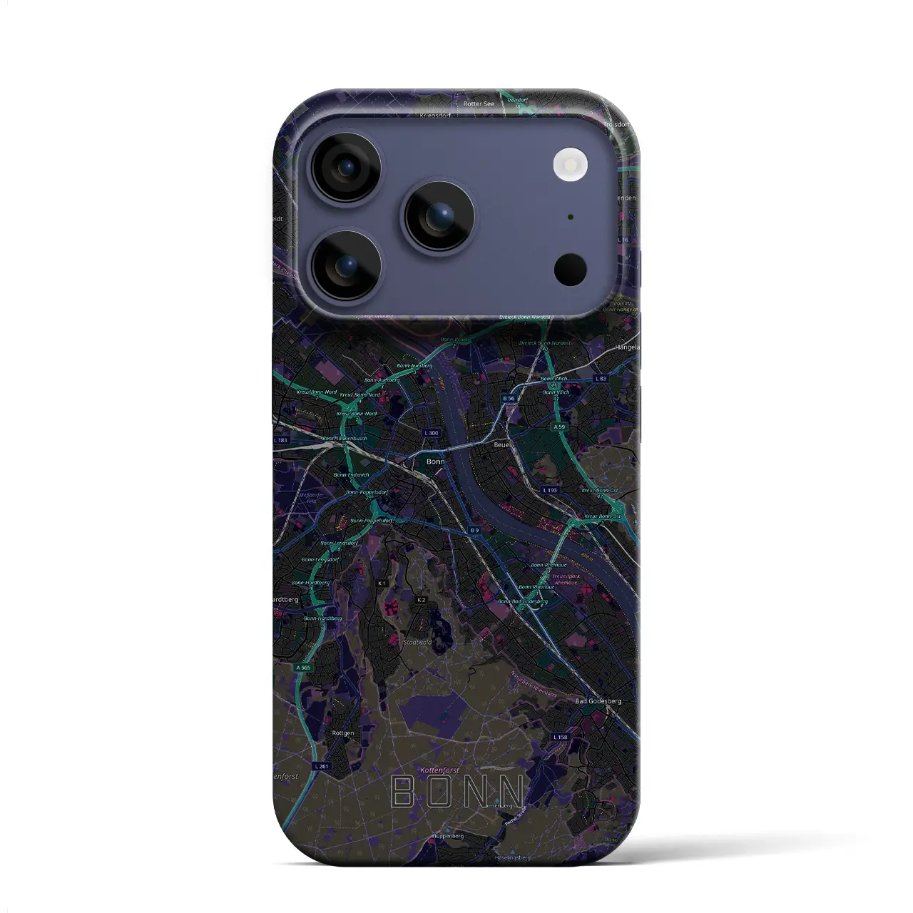 【ボン（ドイツ）】地図柄iPhoneケース（バックカバータイプ）