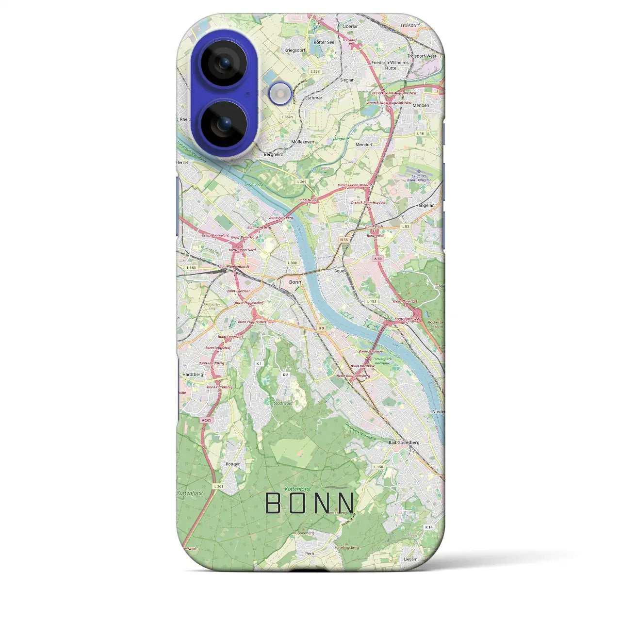 【ボン（ドイツ）】地図柄iPhoneケース（バックカバータイプ）