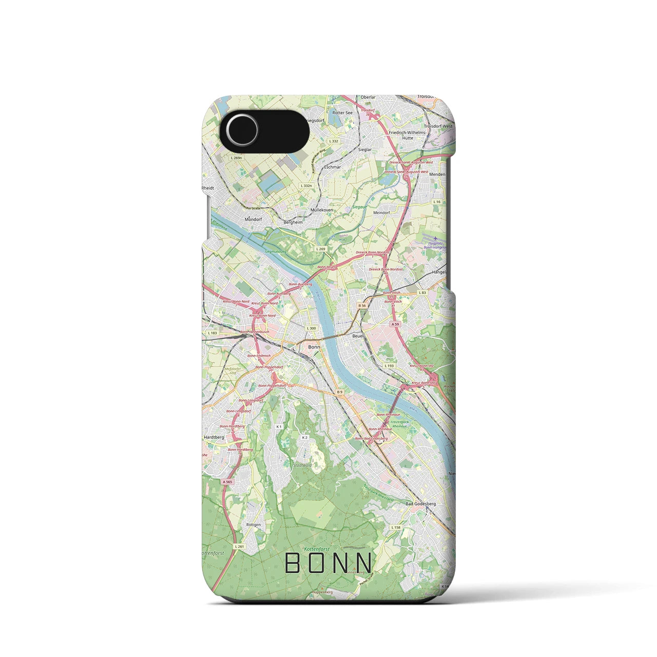 【ボン（ドイツ）】地図柄iPhoneケース（バックカバータイプ）