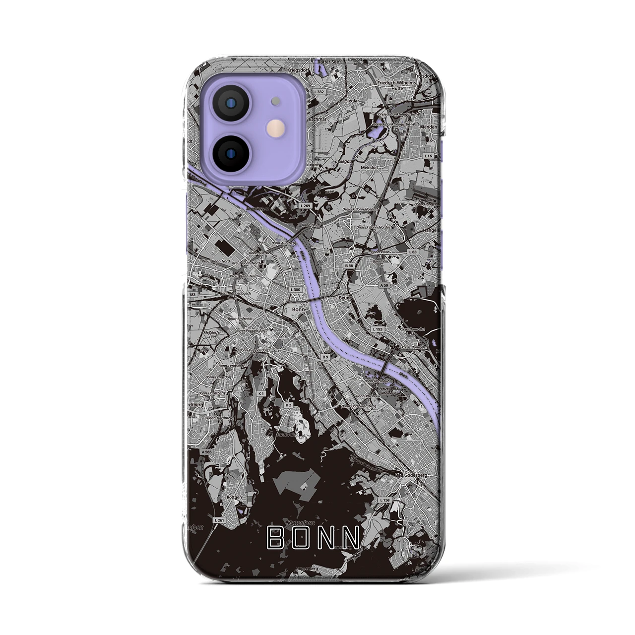 【ボン（ドイツ）】地図柄iPhoneケース（クリアタイプ）