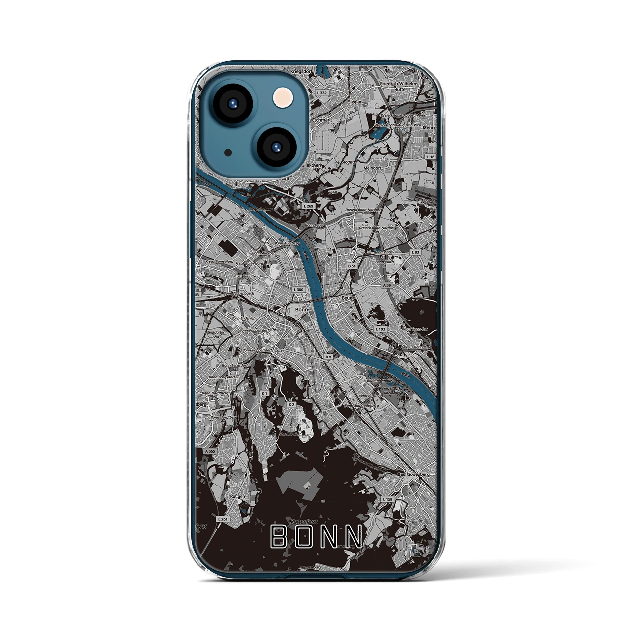 【ボン（ドイツ）】地図柄iPhoneケース（クリアタイプ）