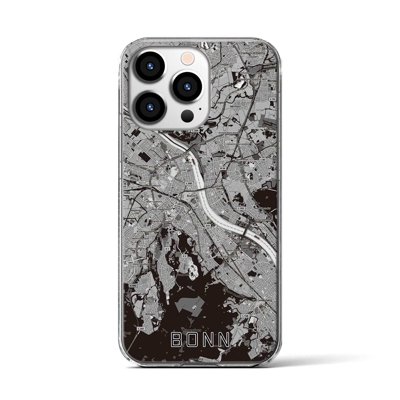 【ボン（ドイツ）】地図柄iPhoneケース（クリアタイプ）
