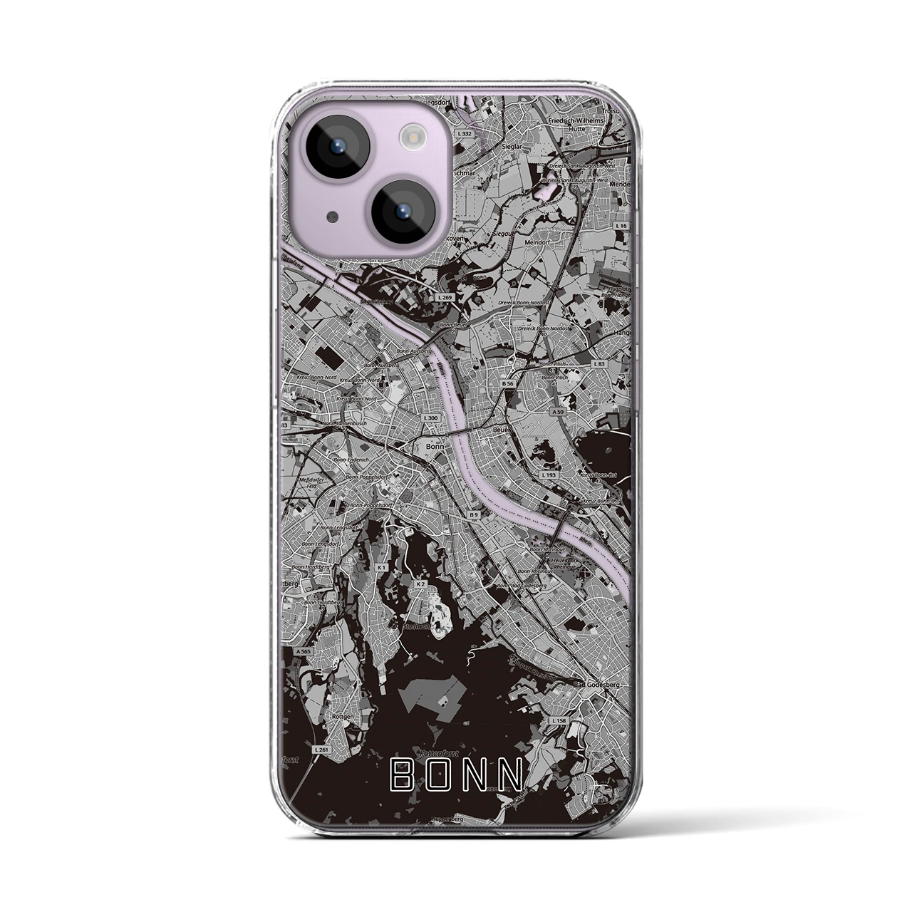 【ボン（ドイツ）】地図柄iPhoneケース（クリアタイプ）