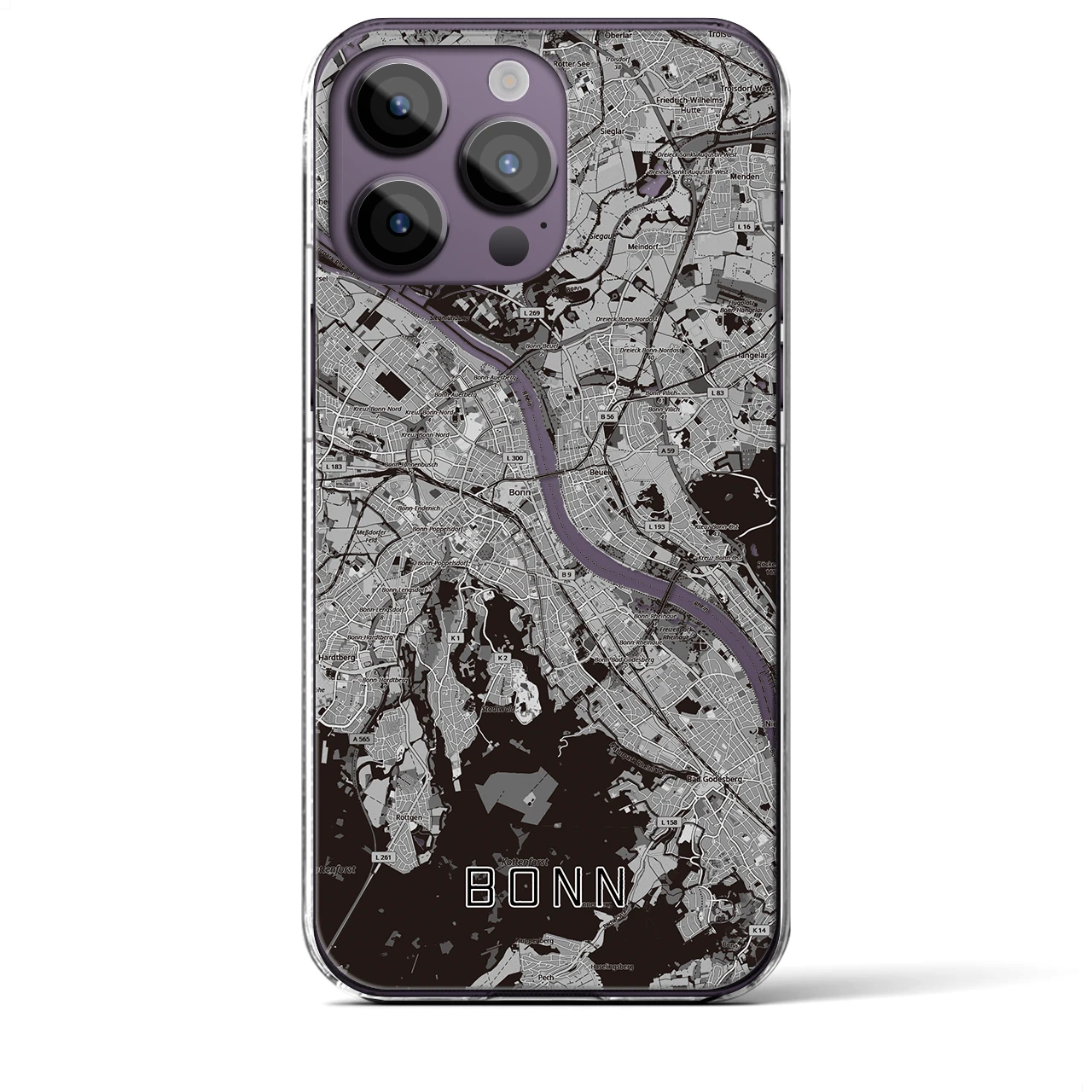 【ボン（ドイツ）】地図柄iPhoneケース（クリアタイプ）