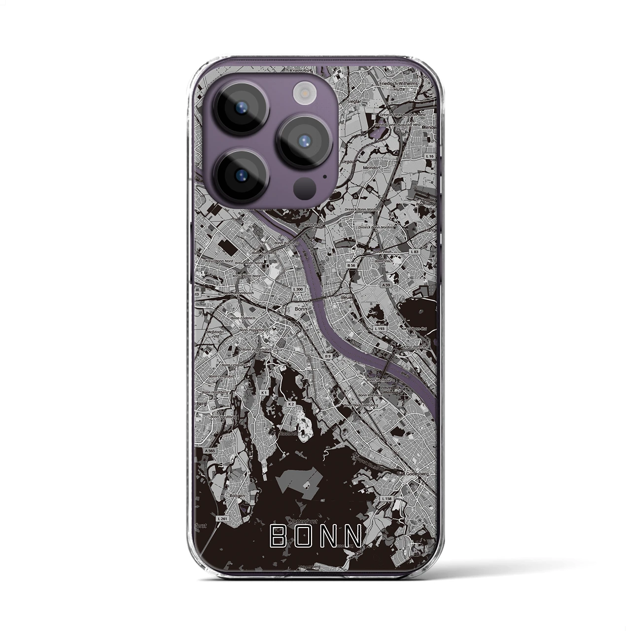 【ボン（ドイツ）】地図柄iPhoneケース（クリアタイプ）