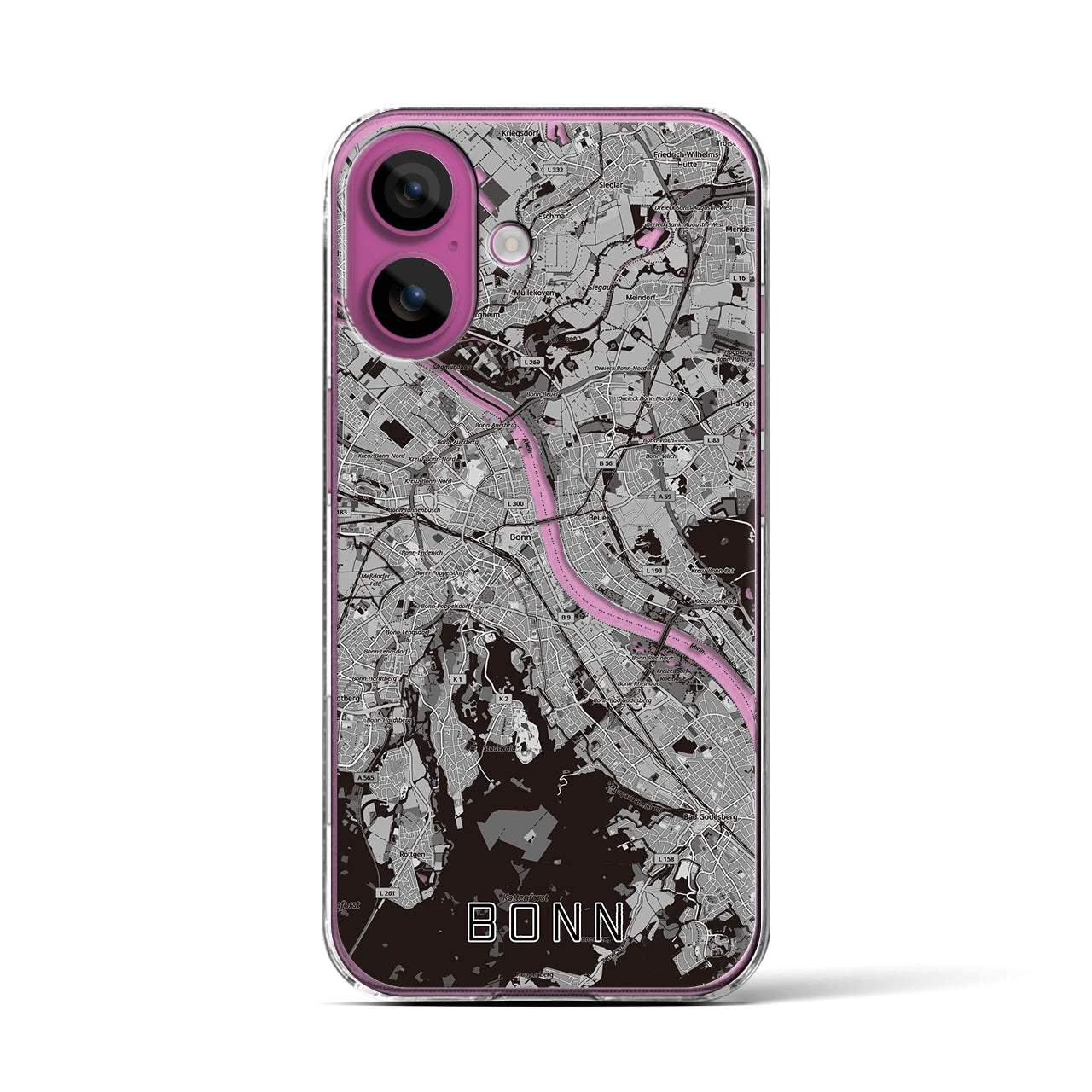 【ボン（ドイツ）】地図柄iPhoneケース（クリアタイプ）