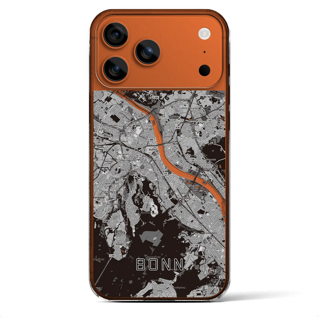 【ボン（ドイツ）】地図柄iPhoneケース（クリアタイプ）