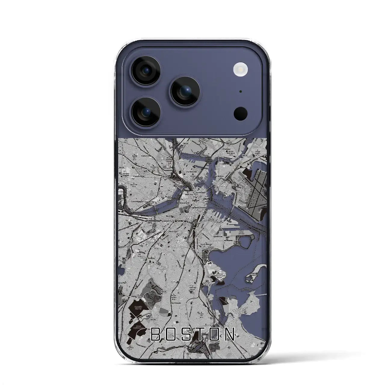 【ボストン（アメリカ）】地図柄iPhoneケース（クリアタイプ）