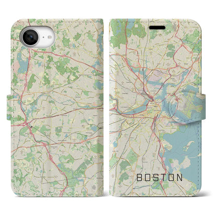 【ボストン（アメリカ）】地図柄iPhoneケース（手帳タイプ）