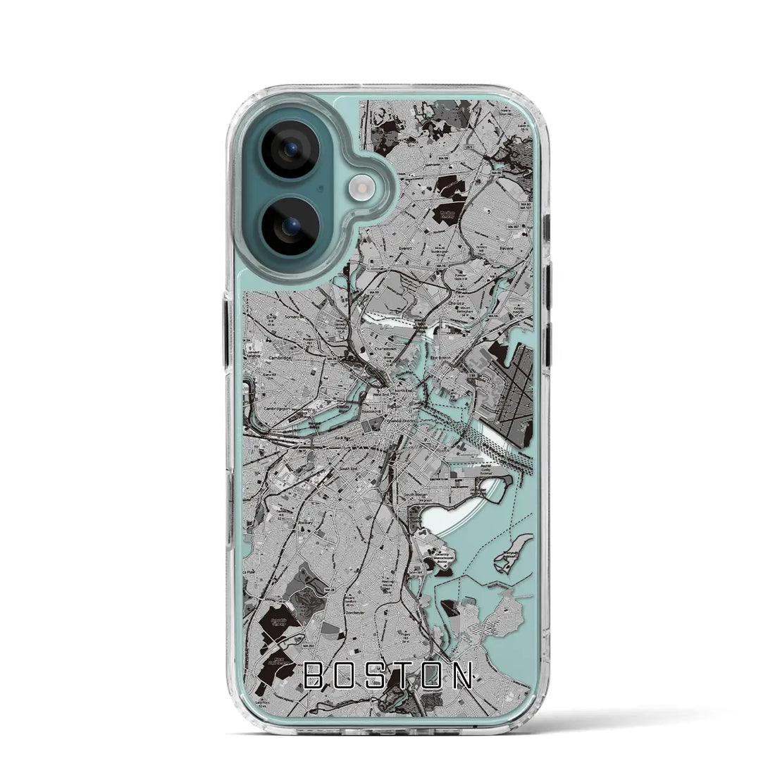 【ボストン（アメリカ）】地図柄iPhoneケース（MagSafeタイプ）モノトーン・iPhone 16 Pro 用