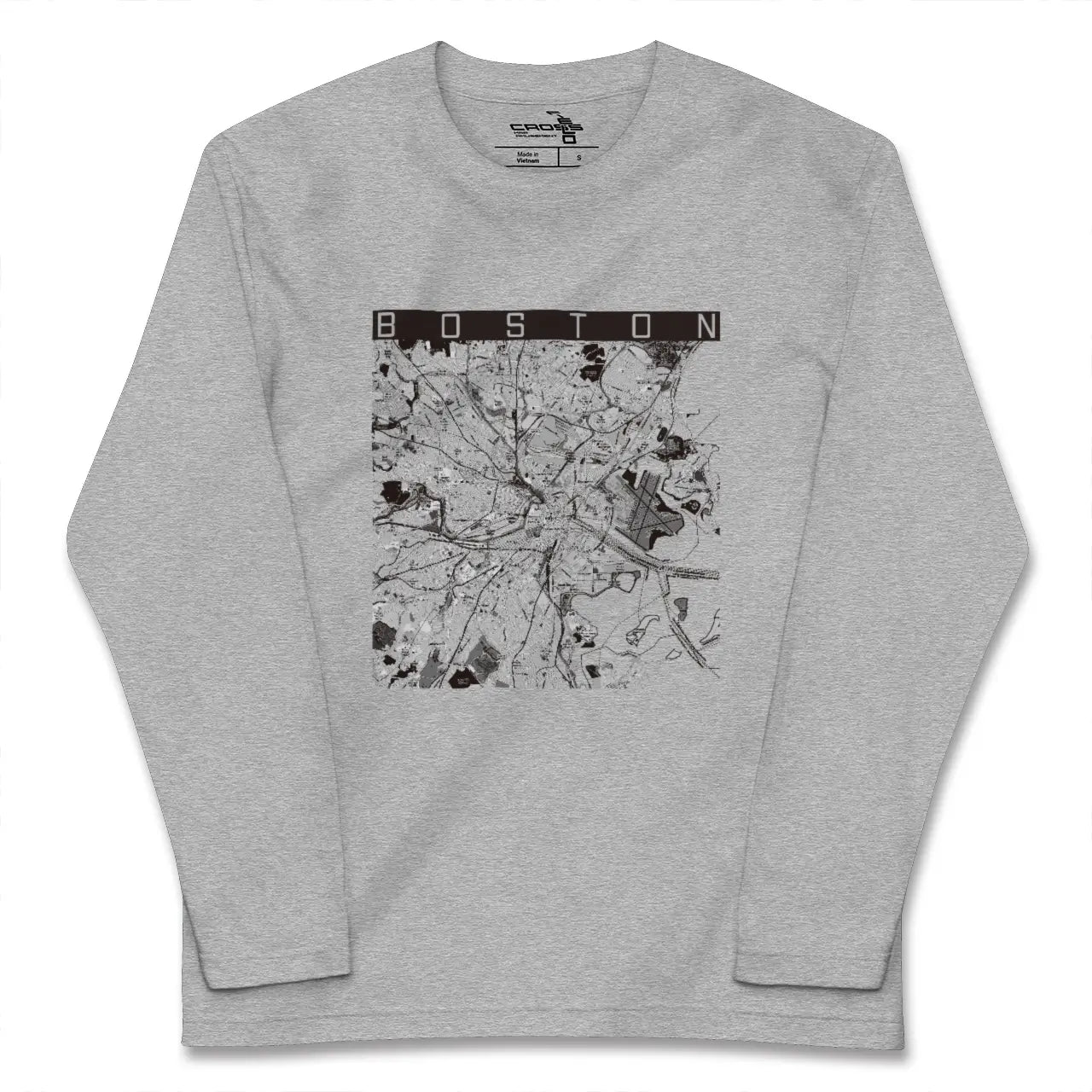 【ボストン（アメリカ）】地図柄ロングスリーブTシャツ