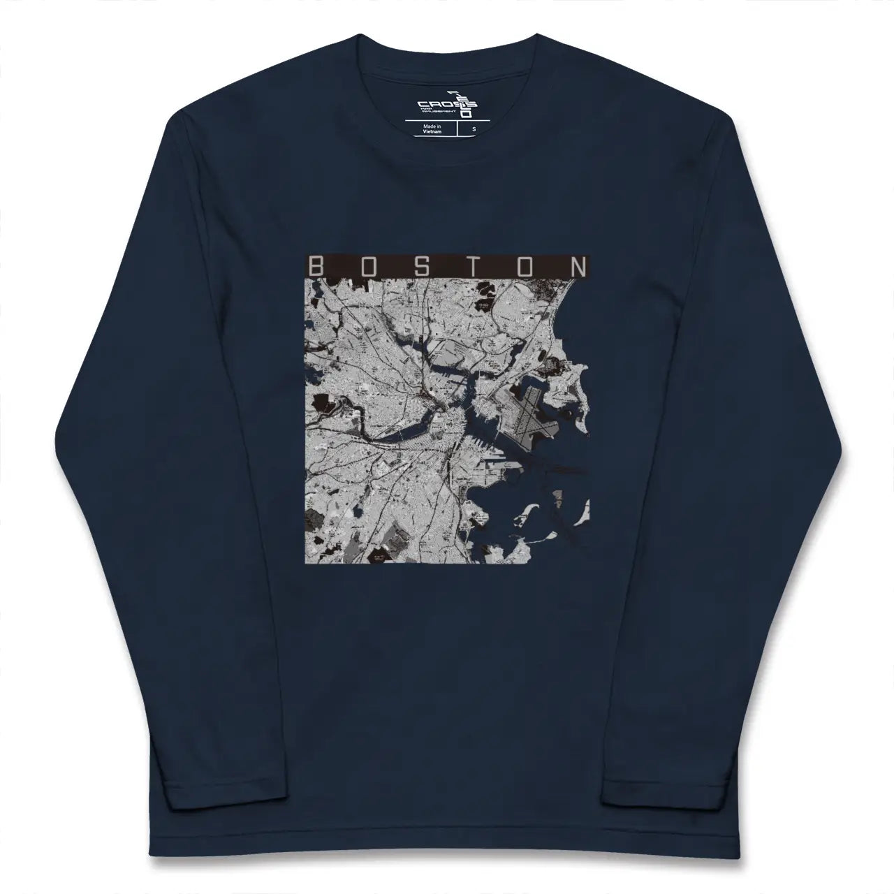 【ボストン（アメリカ）】地図柄ロングスリーブTシャツ