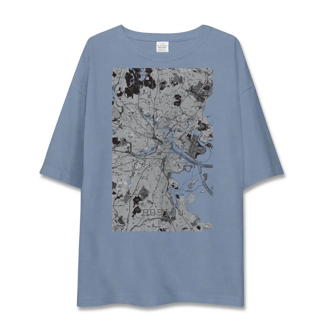 【ボストン（アメリカ）】地図柄ビッグシルエットTシャツ