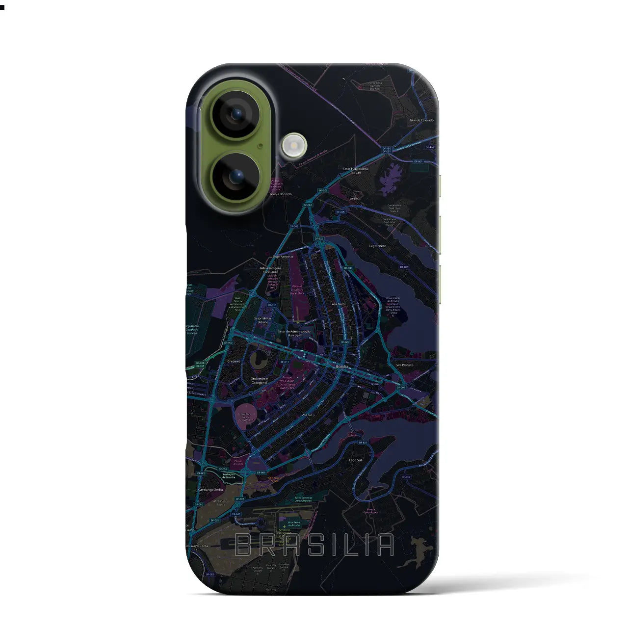 【ブラジリア（ブラジル）】地図柄iPhoneケース（バックカバータイプ）