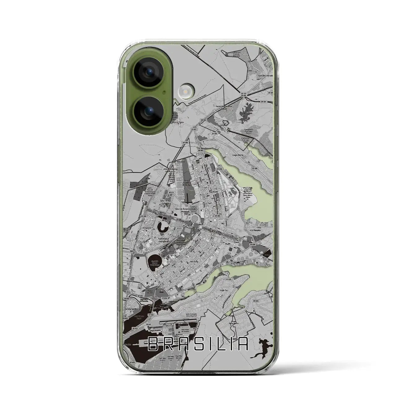 【ブラジリア（ブラジル）】地図柄iPhoneケース（クリアタイプ）