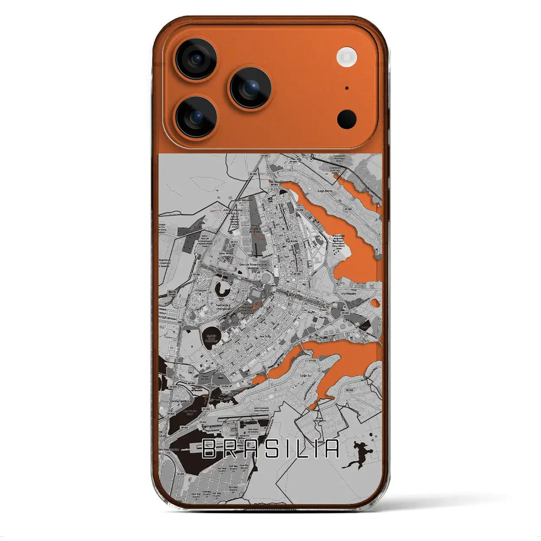 【ブラジリア（ブラジル）】地図柄iPhoneケース（クリアタイプ）