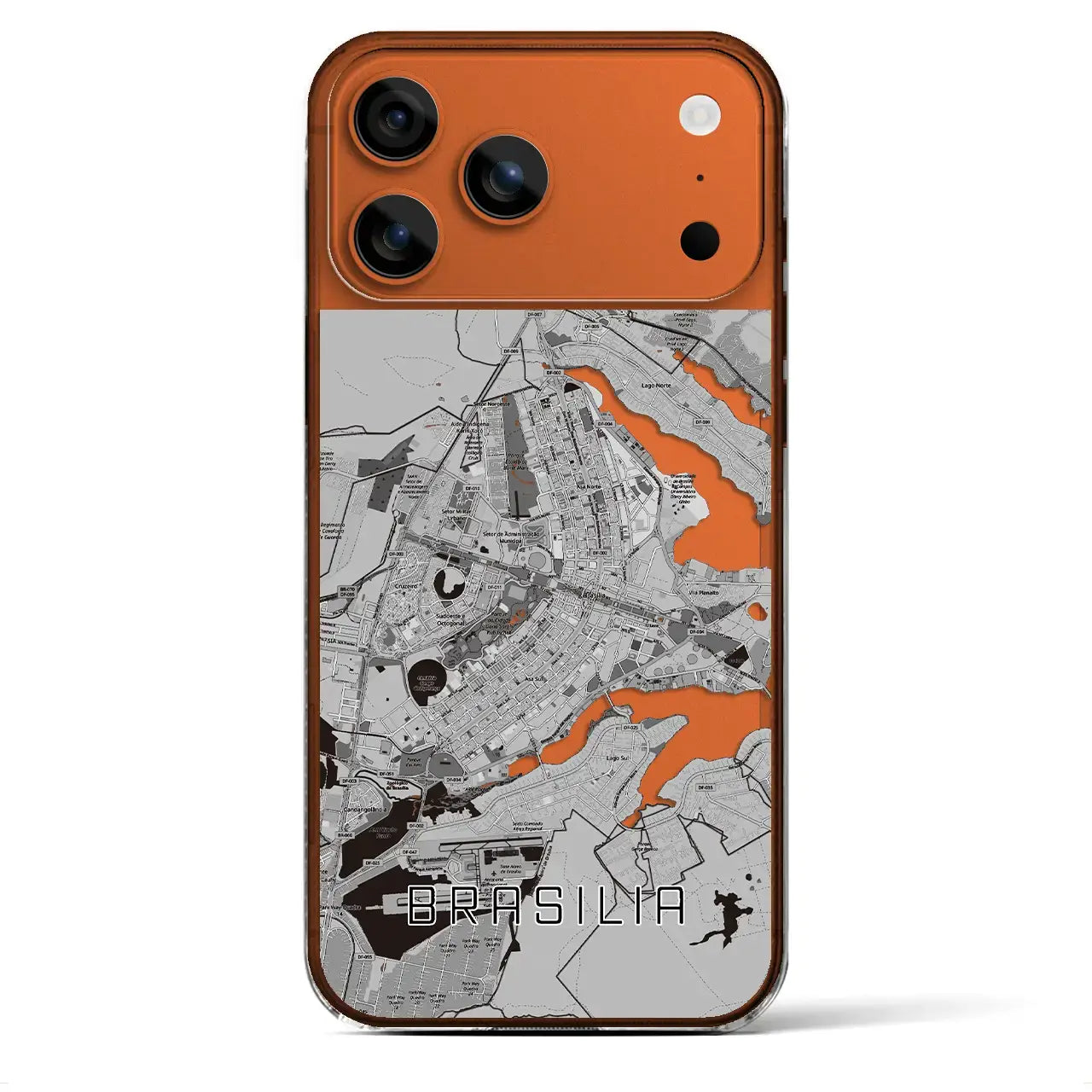 【ブラジリア（ブラジル）】地図柄iPhoneケース（クリアタイプ）