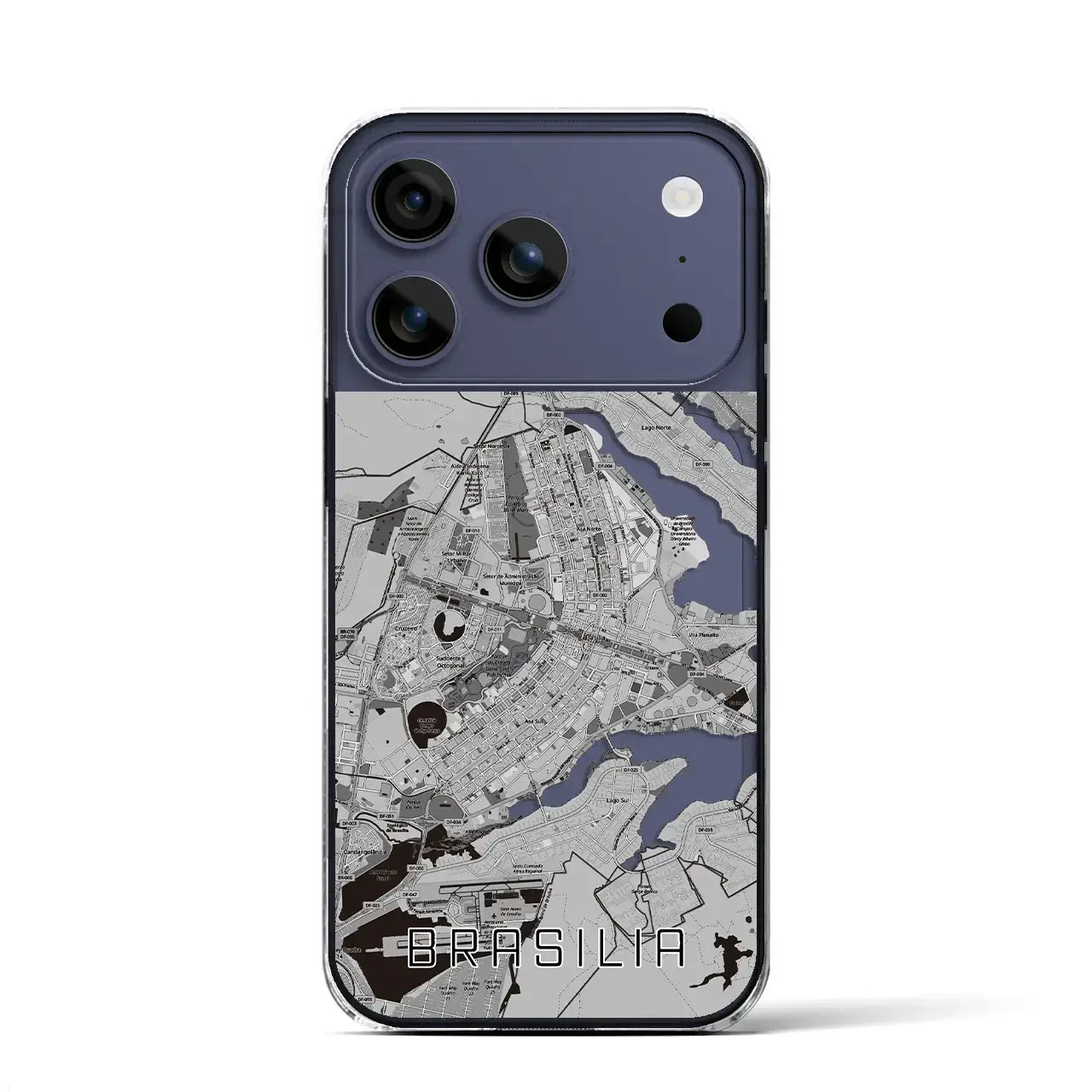 【ブラジリア（ブラジル）】地図柄iPhoneケース（クリアタイプ）
