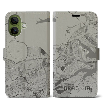 【ブラジリア（ブラジル）】地図柄iPhoneケース（手帳タイプ）