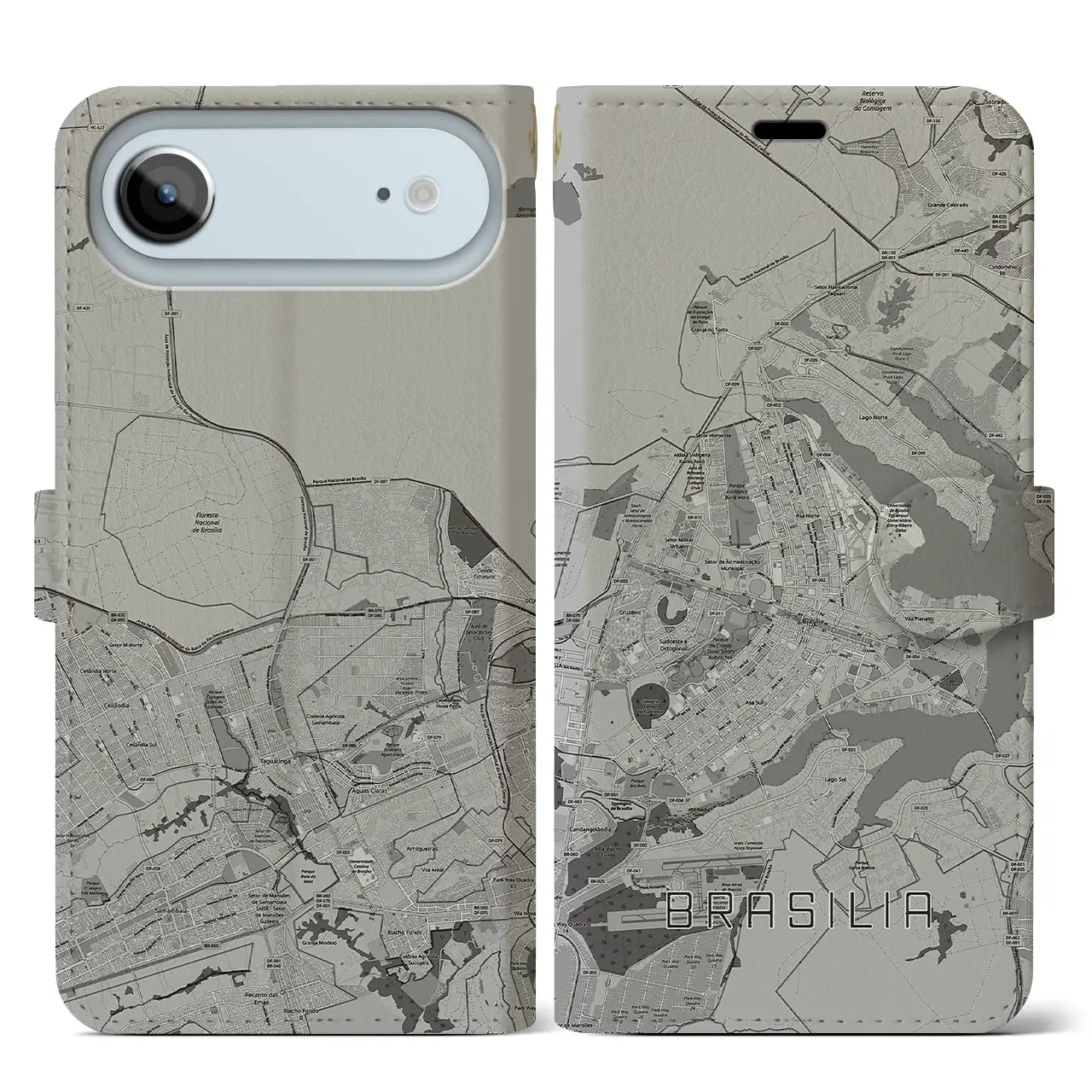 【ブラジリア（ブラジル）】地図柄iPhoneケース（手帳タイプ）