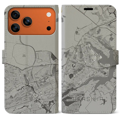 【ブラジリア（ブラジル）】地図柄iPhoneケース（手帳タイプ）