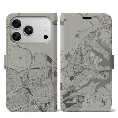 【ブラジリア（ブラジル）】地図柄iPhoneケース（手帳タイプ）