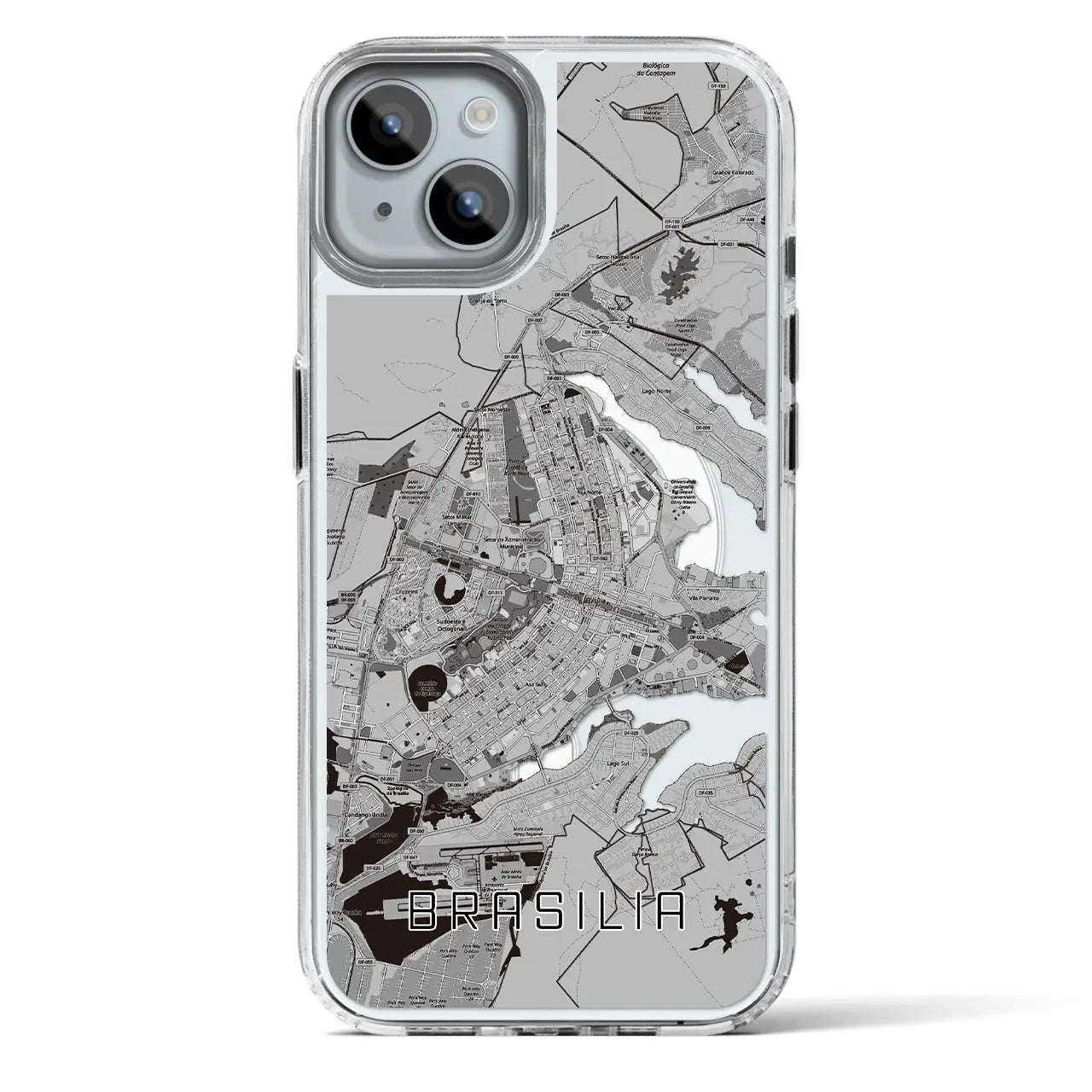 【ブラジリア（ブラジル）】地図柄iPhoneケース（MagSafeタイプ）