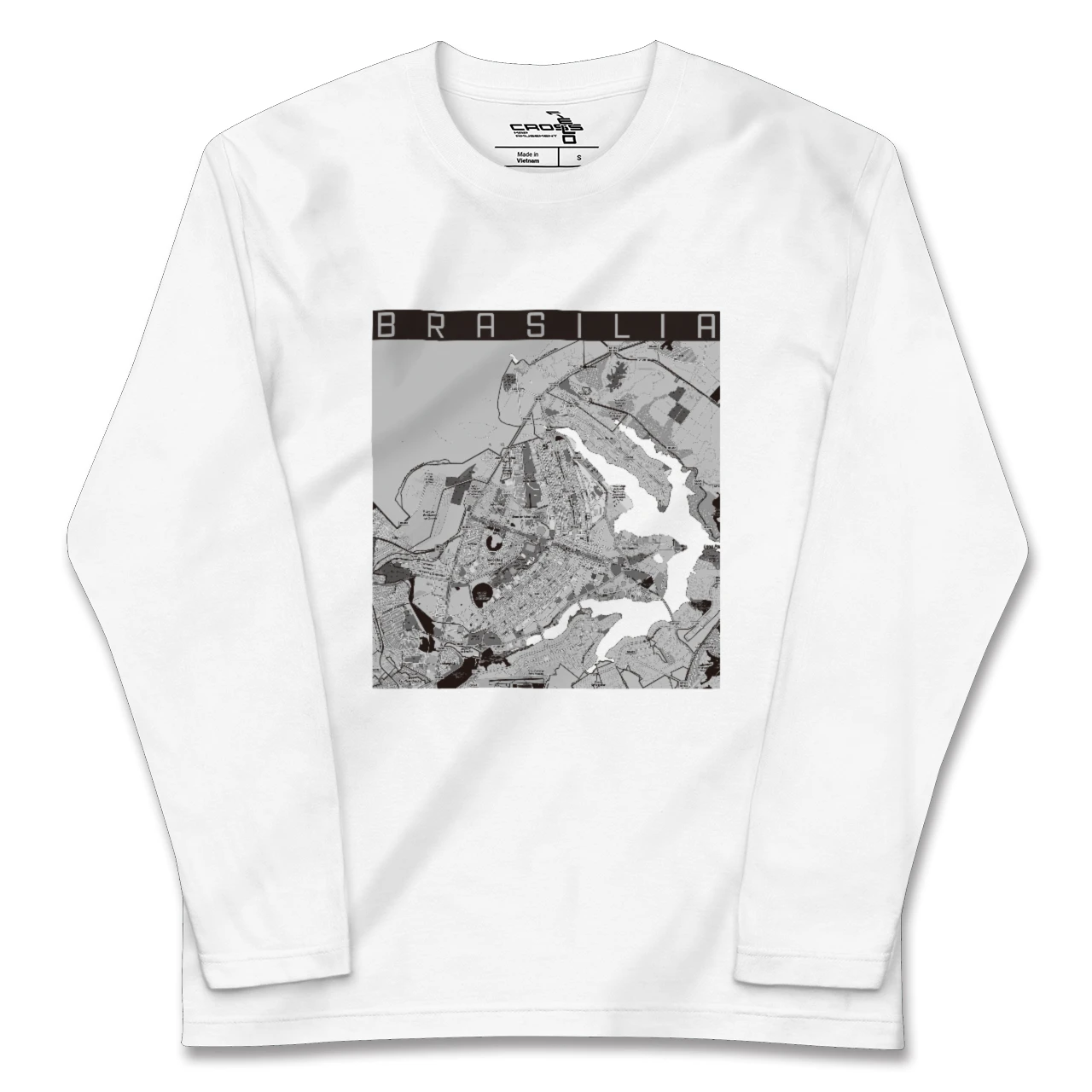 【ブラジリア（ブラジル）】地図柄ロングスリーブTシャツ