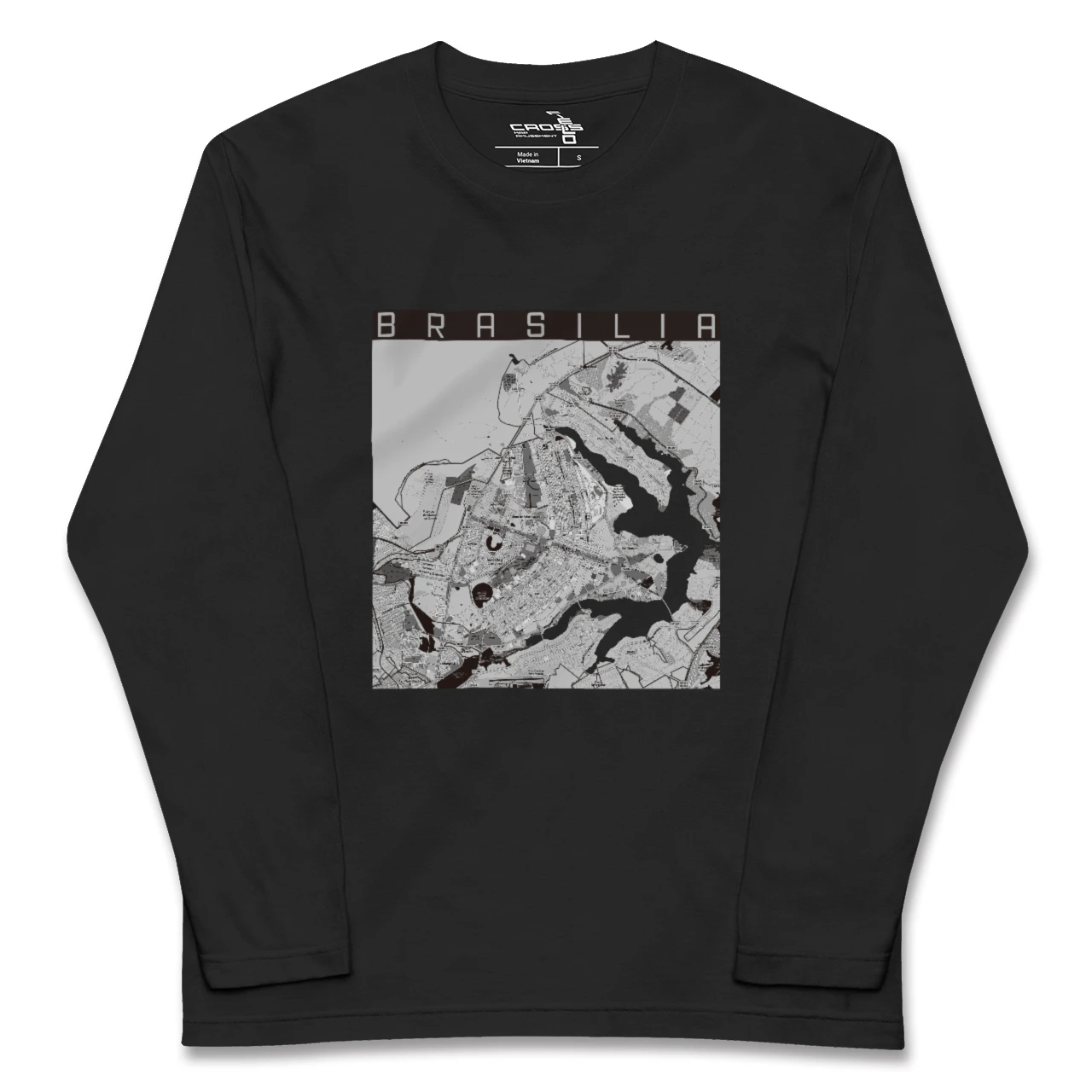【ブラジリア（ブラジル）】地図柄ロングスリーブTシャツ