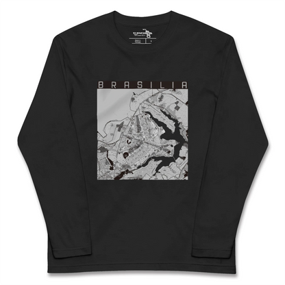【ブラジリア（ブラジル）】地図柄ロングスリーブTシャツ