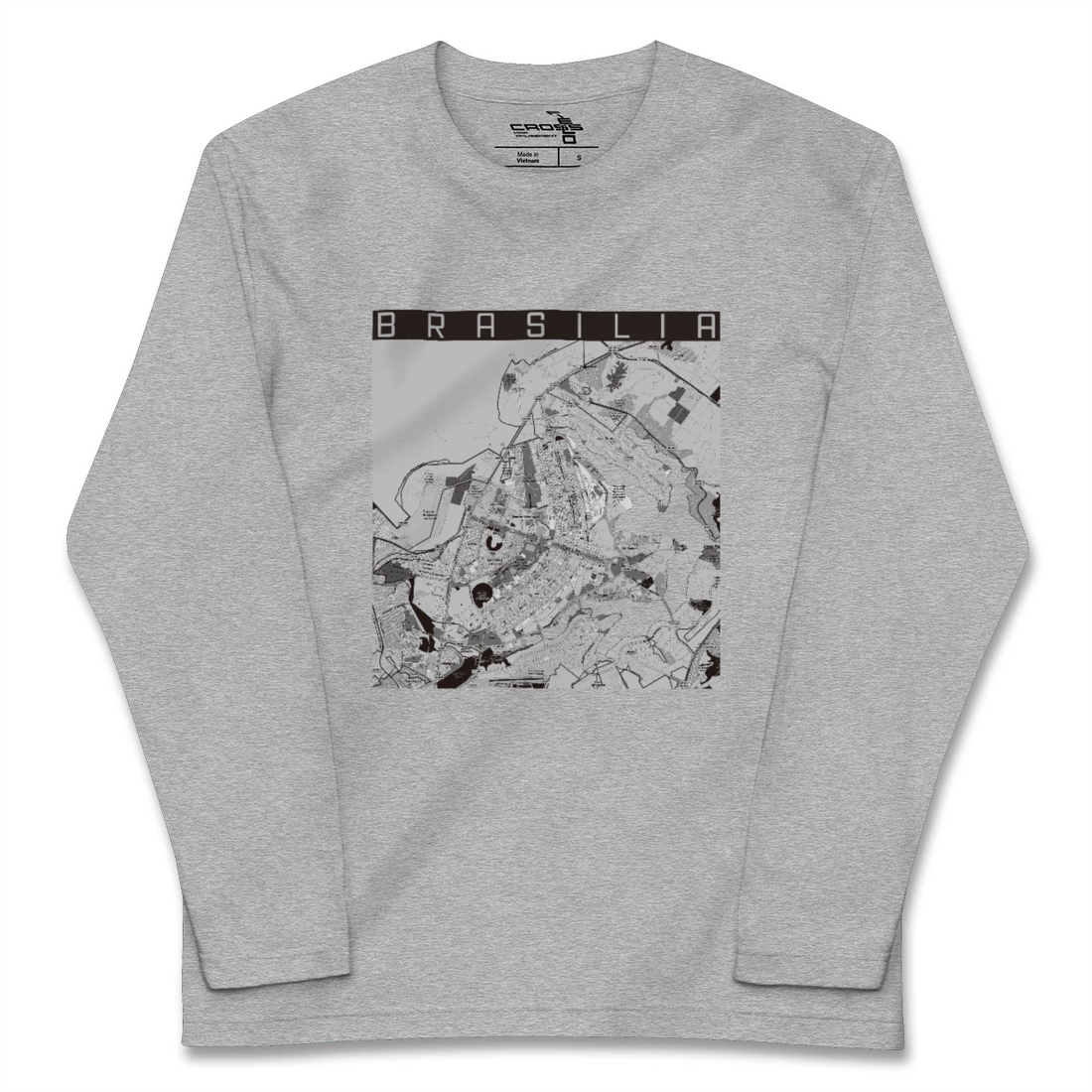 【ブラジリア（ブラジル）】地図柄ロングスリーブTシャツ