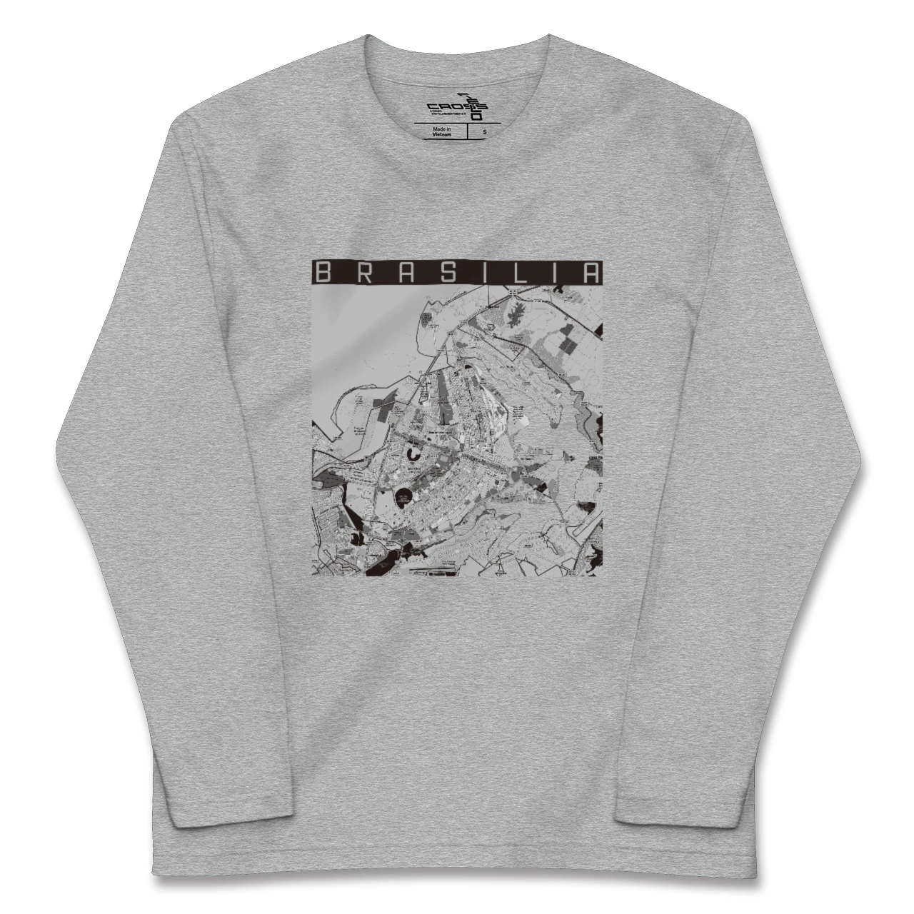 【ブラジリア（ブラジル）】地図柄ロングスリーブTシャツ