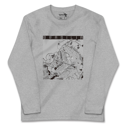 【ブラジリア（ブラジル）】地図柄ロングスリーブTシャツ