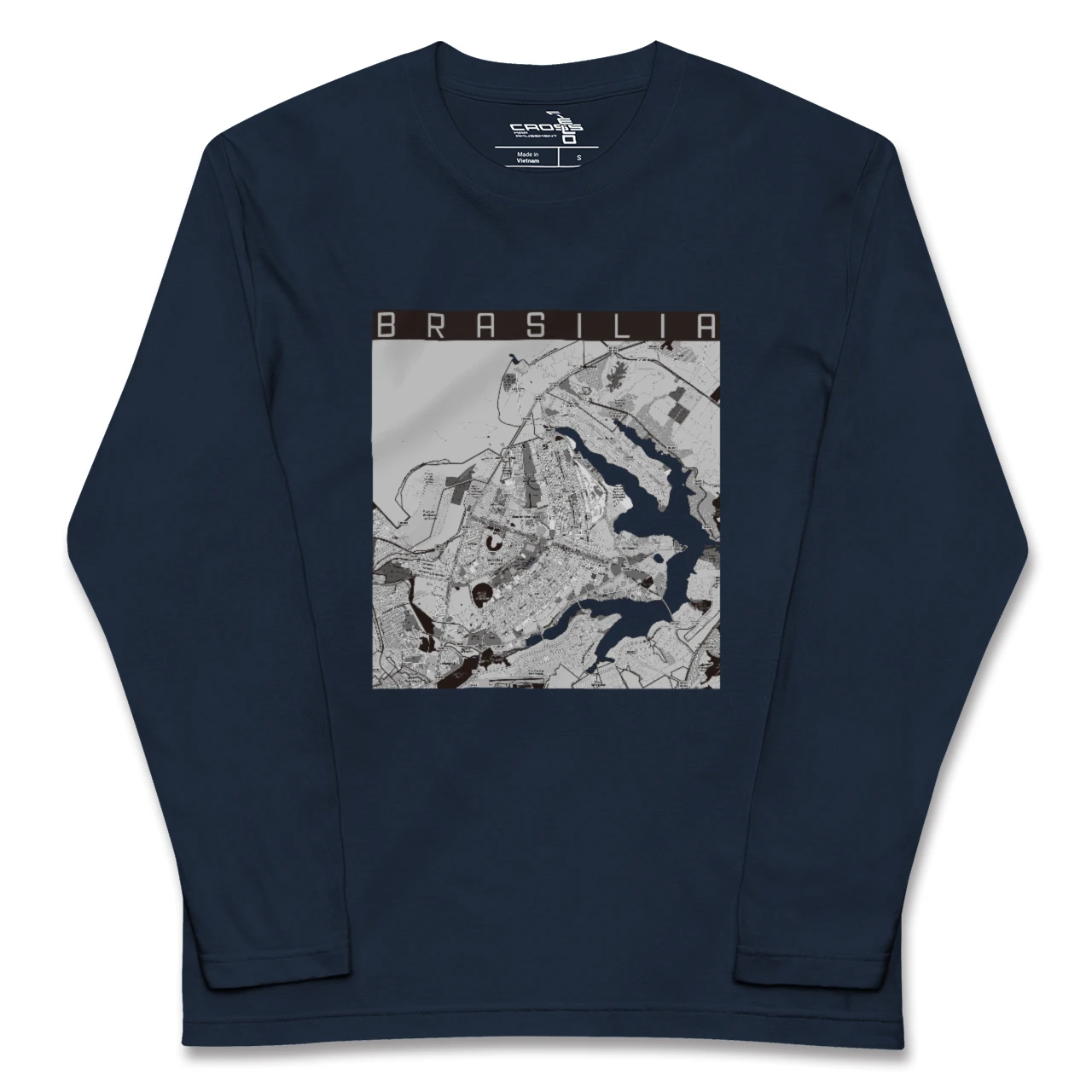【ブラジリア（ブラジル）】地図柄ロングスリーブTシャツ