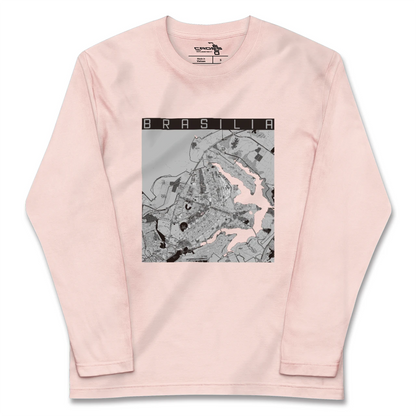 【ブラジリア（ブラジル）】地図柄ロングスリーブTシャツ