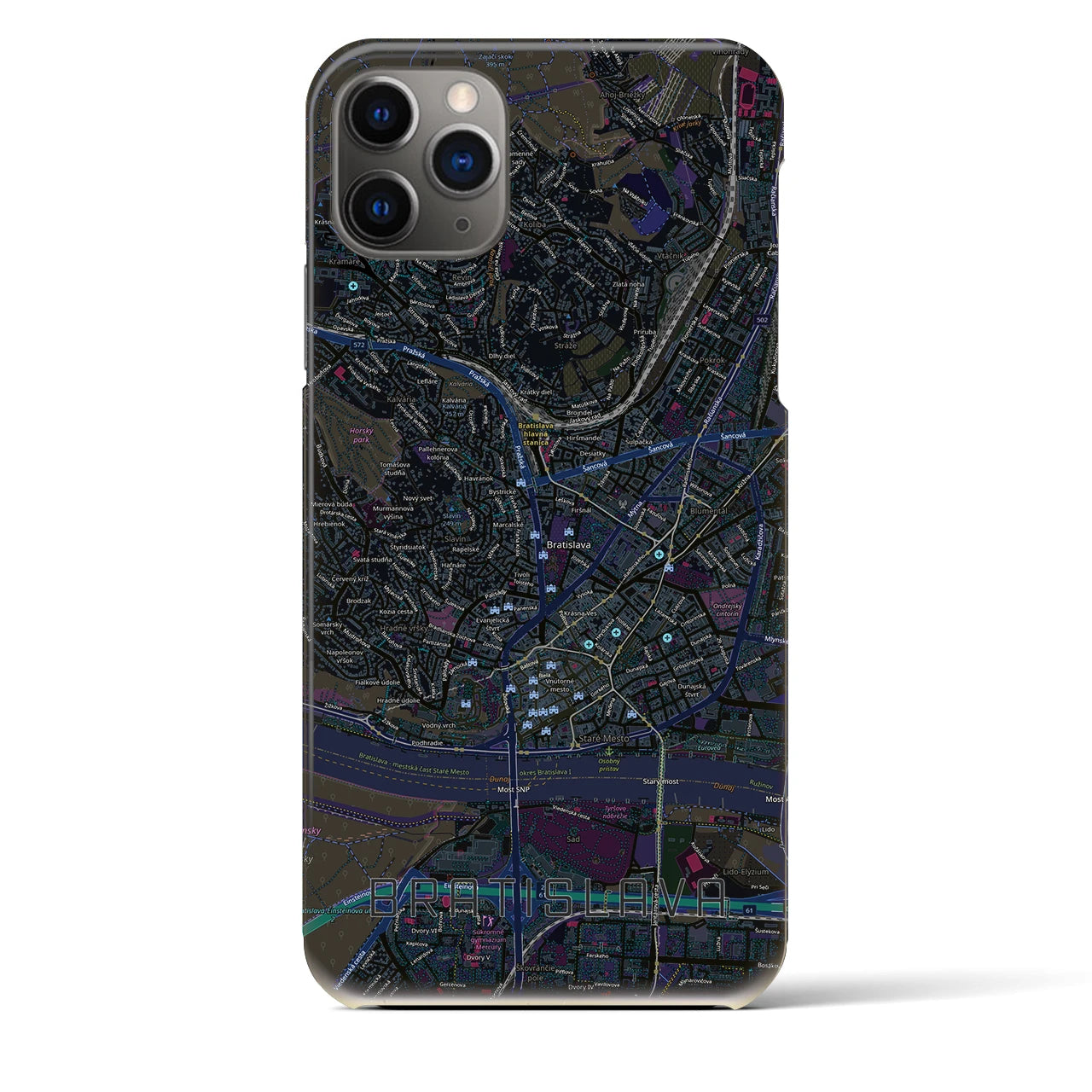 【ブラチスラヴァ（スロバキア）】地図柄iPhoneケース（バックカバータイプ）