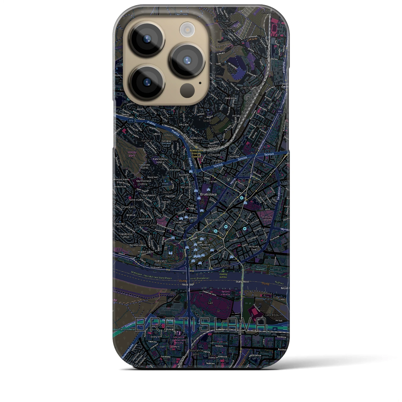 【ブラチスラヴァ（スロバキア）】地図柄iPhoneケース（バックカバータイプ）