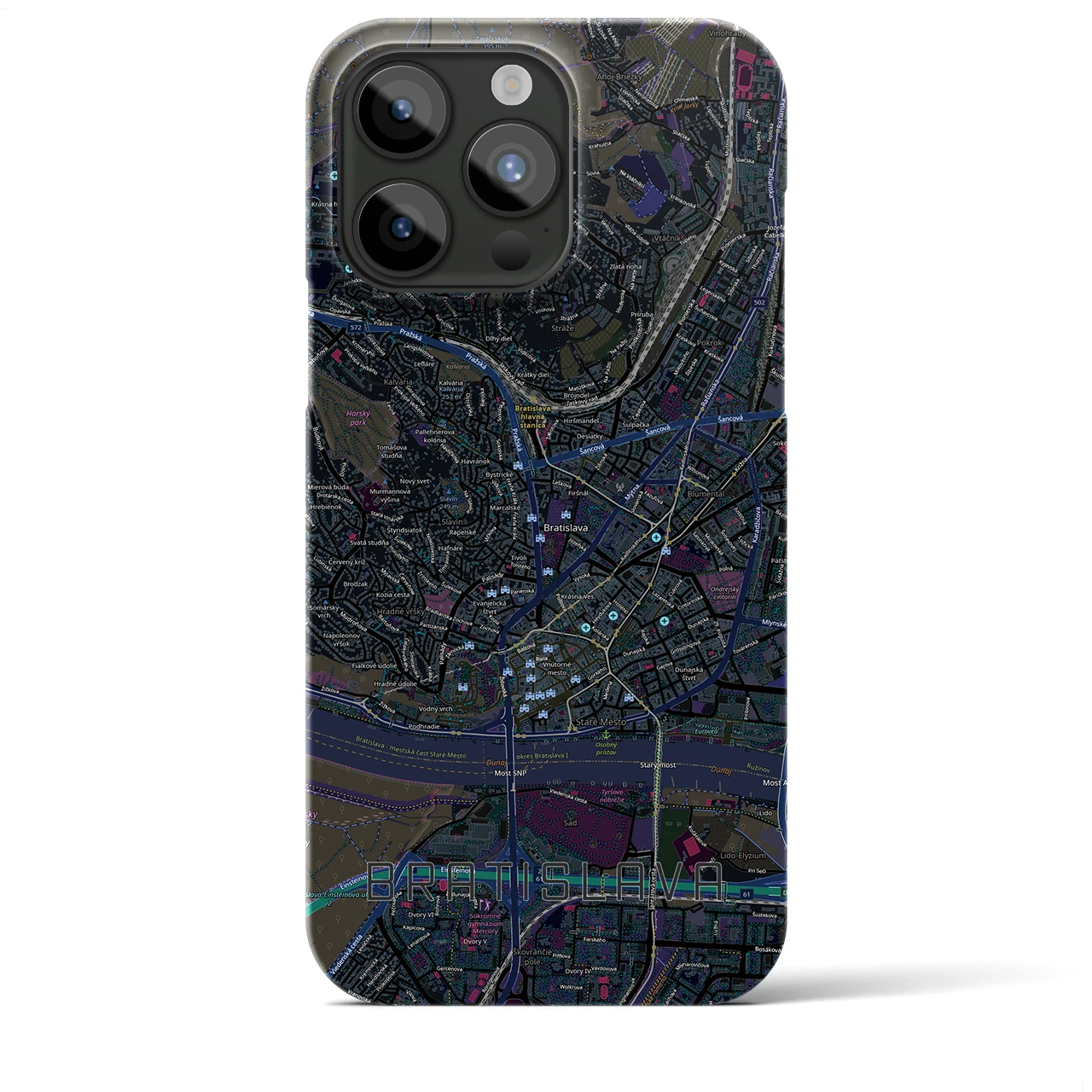 【ブラチスラヴァ（スロバキア）】地図柄iPhoneケース（バックカバータイプ）