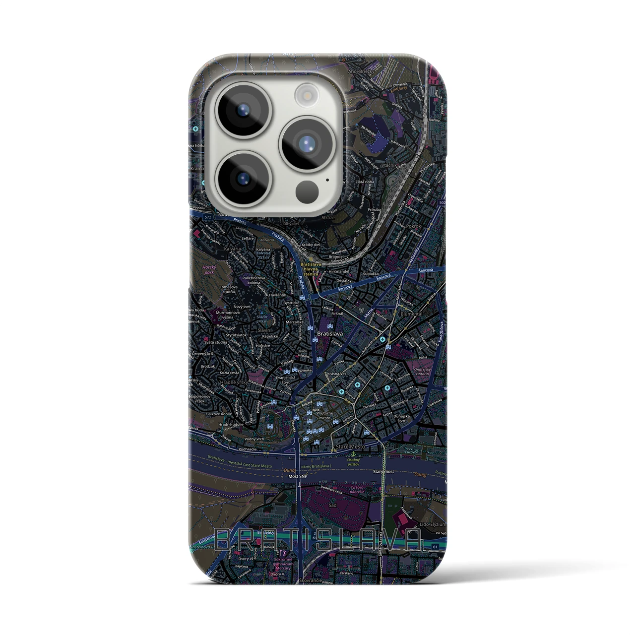 【ブラチスラヴァ（スロバキア）】地図柄iPhoneケース（バックカバータイプ）