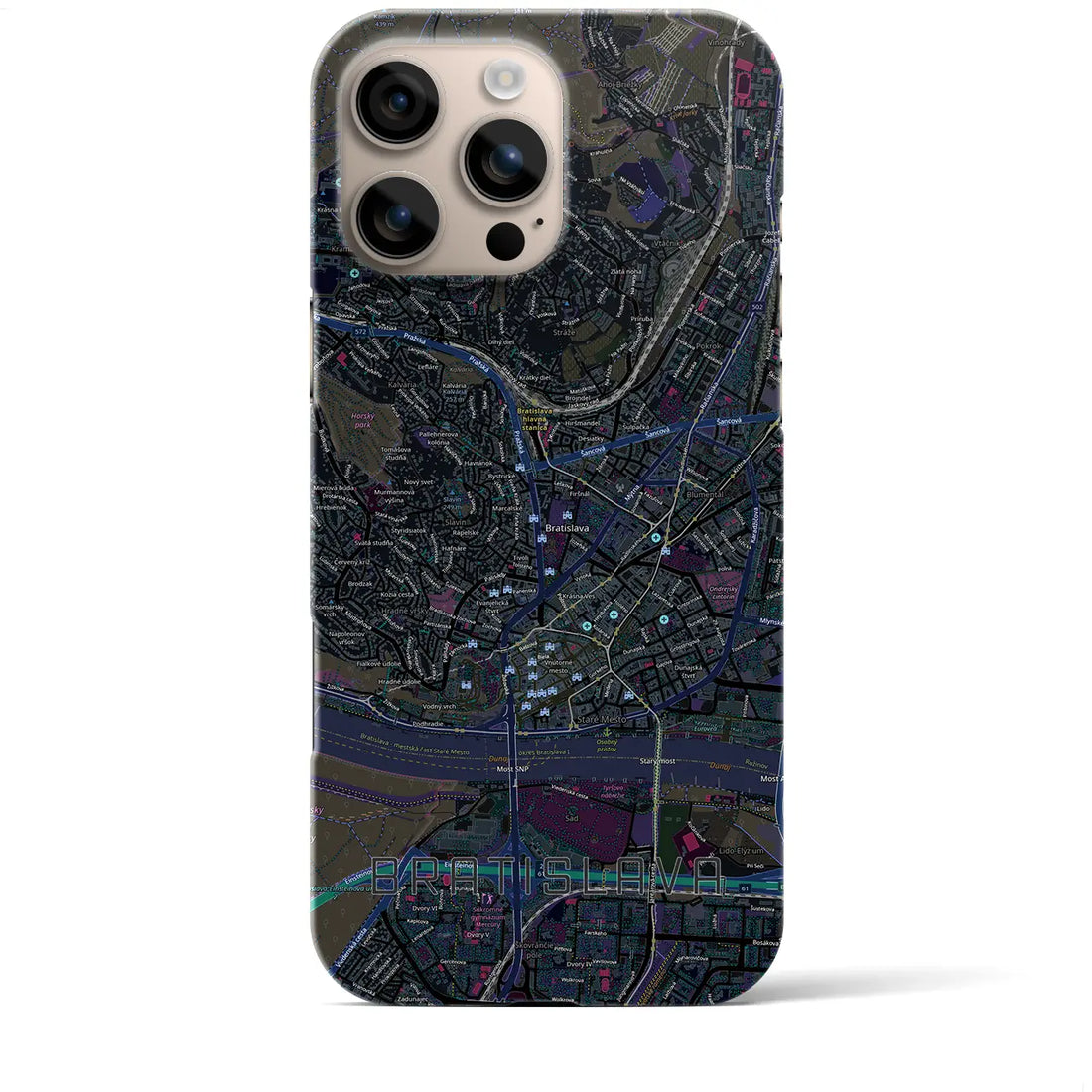 【ブラチスラヴァ（スロバキア）】地図柄iPhoneケース（バックカバータイプ）