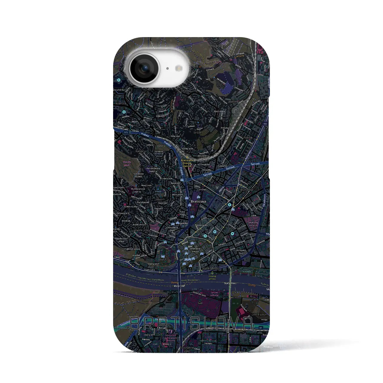 【ブラチスラヴァ（スロバキア）】地図柄iPhoneケース（バックカバータイプ）