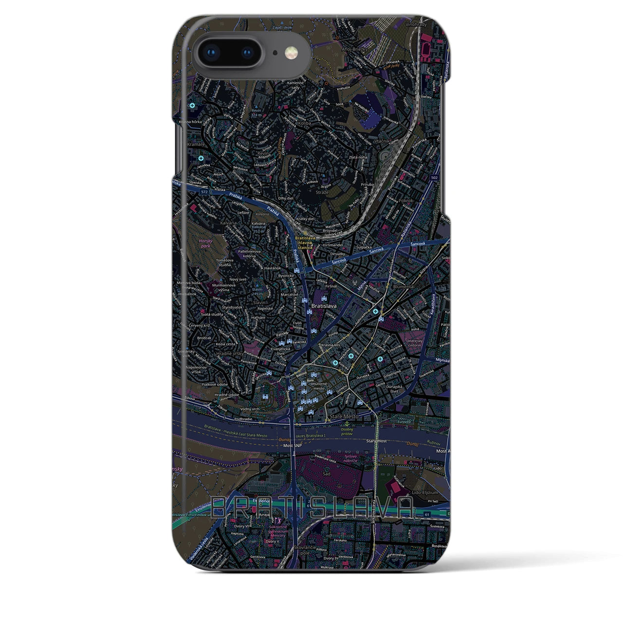 【ブラチスラヴァ（スロバキア）】地図柄iPhoneケース（バックカバータイプ）