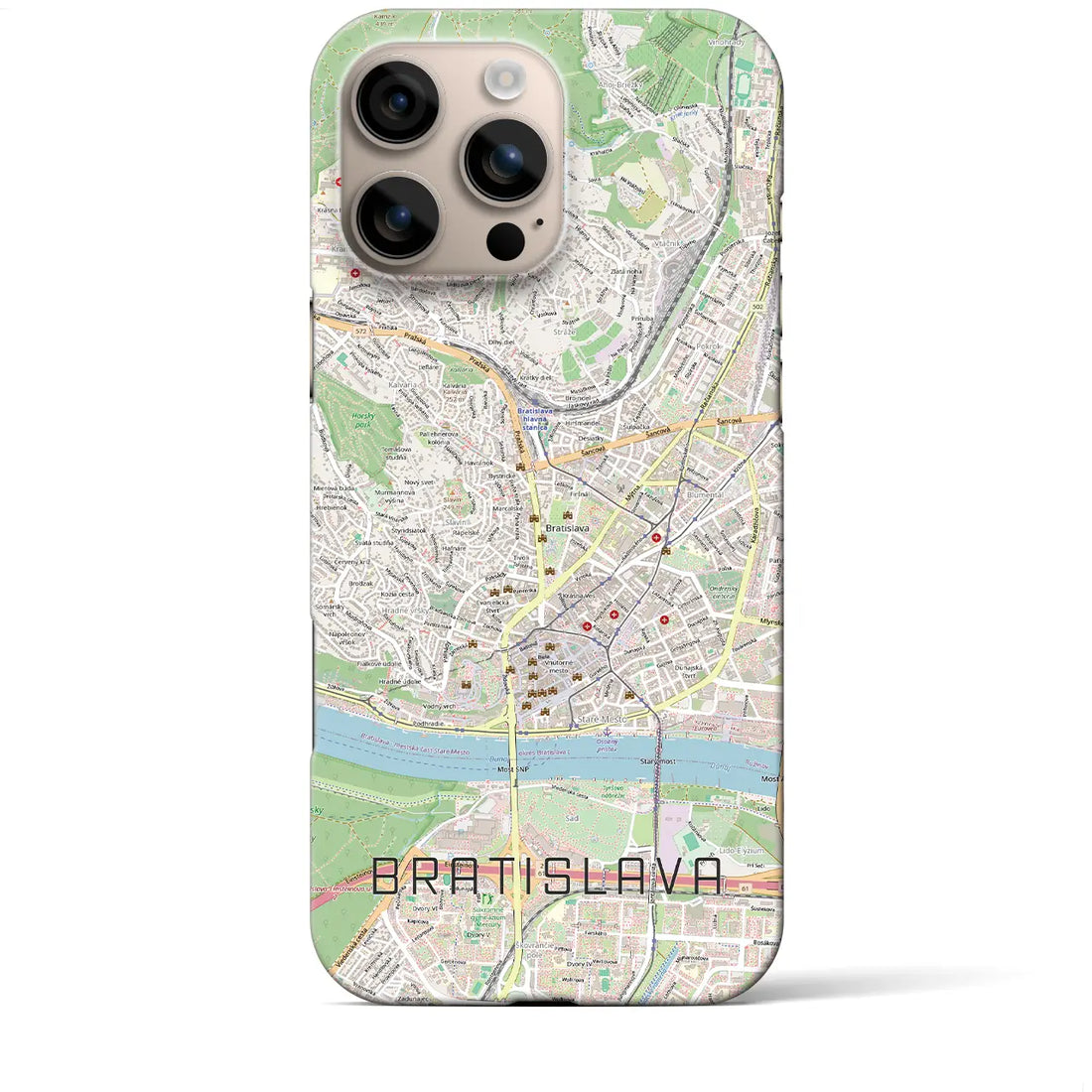 【ブラチスラヴァ（スロバキア）】地図柄iPhoneケース（バックカバータイプ）