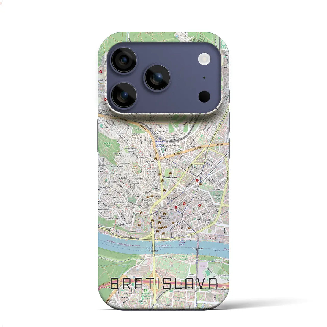 【ブラチスラヴァ（スロバキア）】地図柄iPhoneケース（バックカバータイプ）ナチュラル・iPhone 17 Pro Max 用