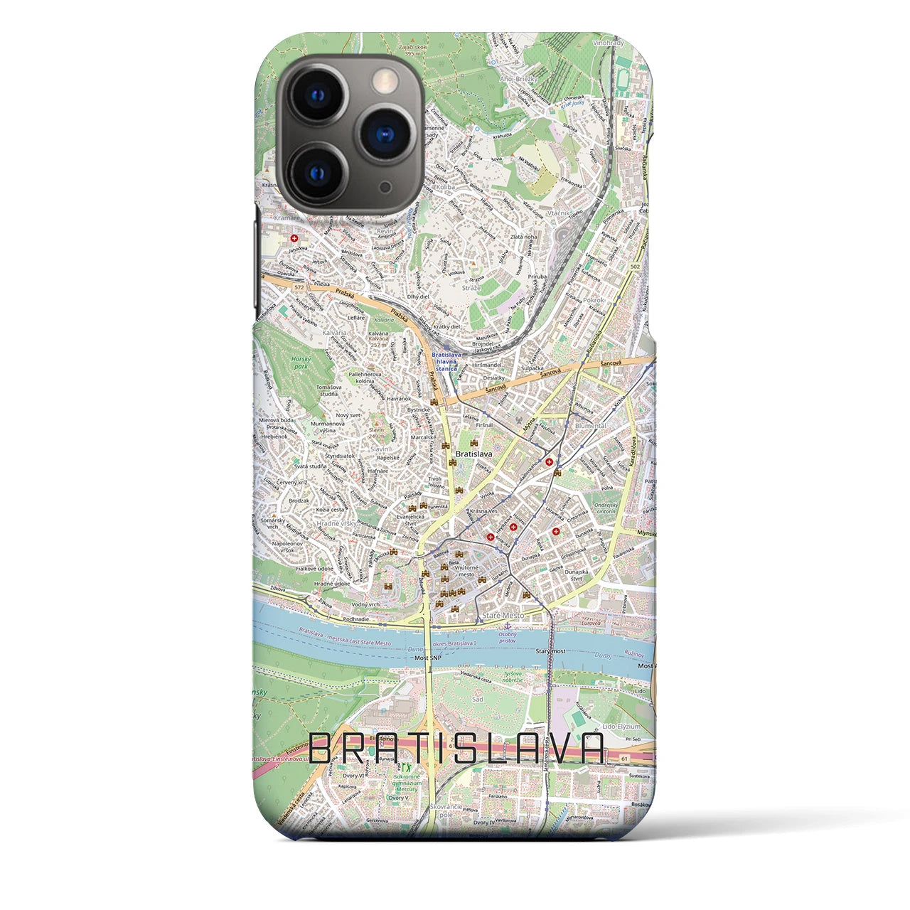 【ブラチスラヴァ（スロバキア）】地図柄iPhoneケース（バックカバータイプ）
