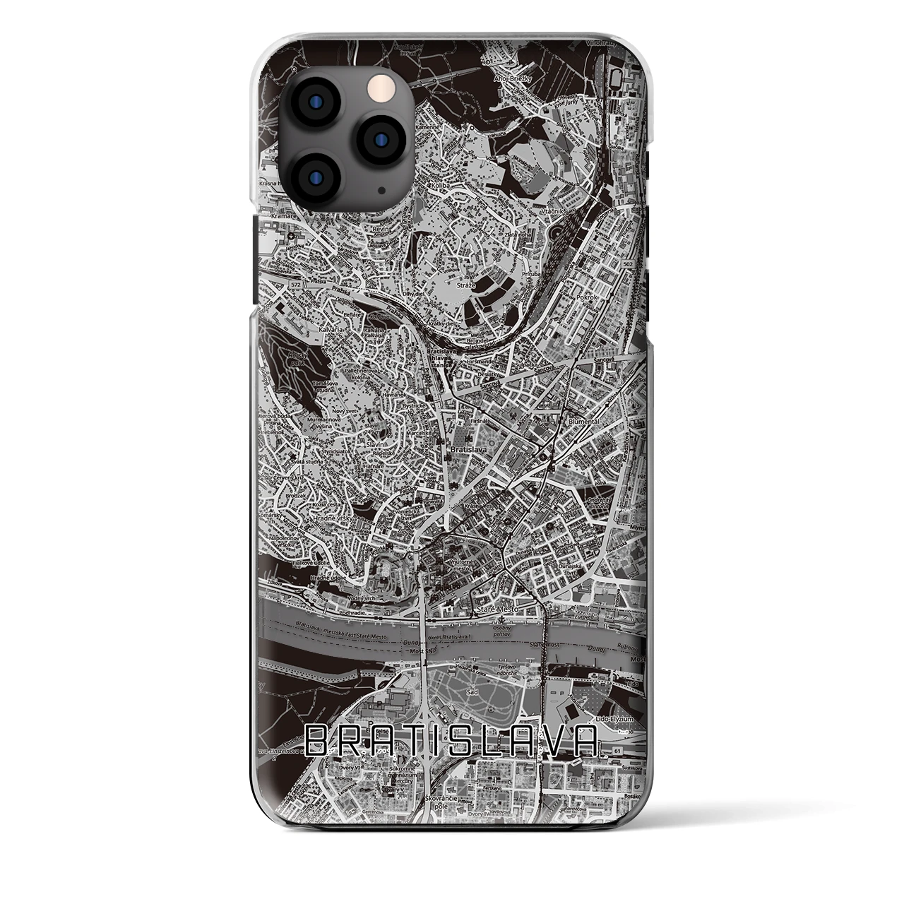 【ブラチスラヴァ（スロバキア）】地図柄iPhoneケース（クリアタイプ）