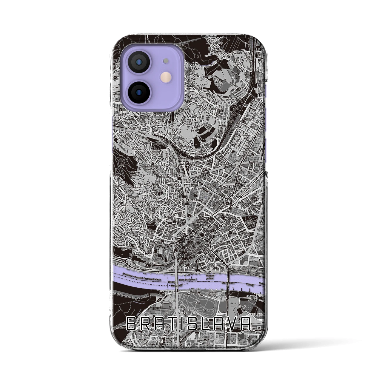 【ブラチスラヴァ（スロバキア）】地図柄iPhoneケース（クリアタイプ）